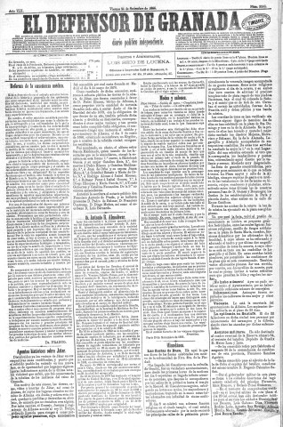 'El Defensor de Granada  : diario político independiente' - Año VIII Número 2268  - 1886 Septiembre 24