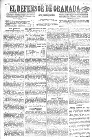 'El Defensor de Granada  : diario político independiente' - Año VIII Número 2294  - 1886 Octubre 20