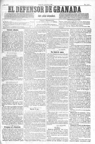 'El Defensor de Granada  : diario político independiente' - Año VIII Número 2295  - 1886 Octubre 21