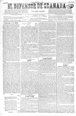 'El Defensor de Granada  : diario político independiente' - Año VIII Número 2296  - 1886 Octubre 22