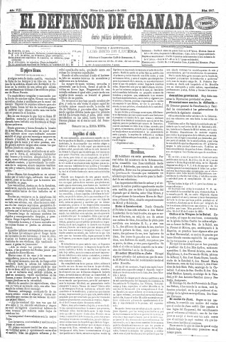 'El Defensor de Granada  : diario político independiente' - Año VIII Número 2307  - 1886 Noviembre 02