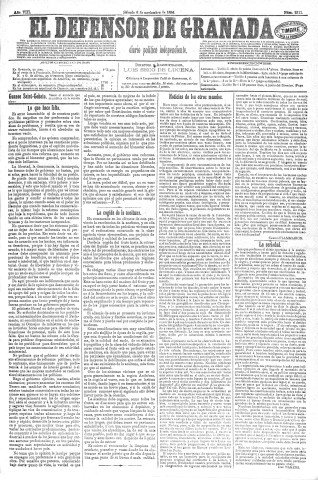 'El Defensor de Granada  : diario político independiente' - Año VIII Número 2311  - 1886 Noviembre 06