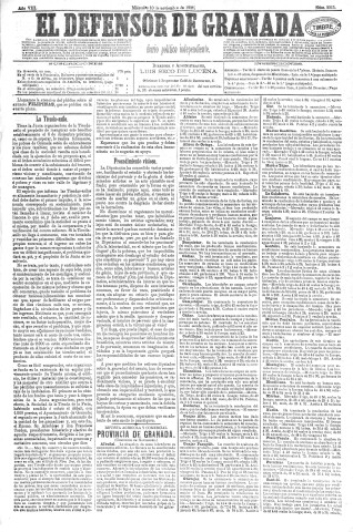 'El Defensor de Granada  : diario político independiente' - Año VIII Número 2315  - 1886 Noviembre 10