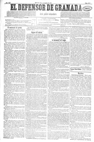 'El Defensor de Granada  : diario político independiente' - Año VIII Número 2317  - 1886 Noviembre 12