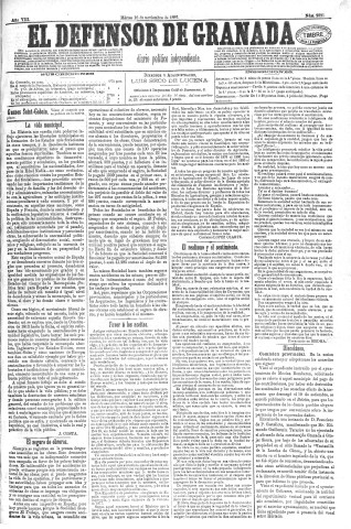 'El Defensor de Granada  : diario político independiente' - Año VIII Número 2321  - 1886 Noviembre 16