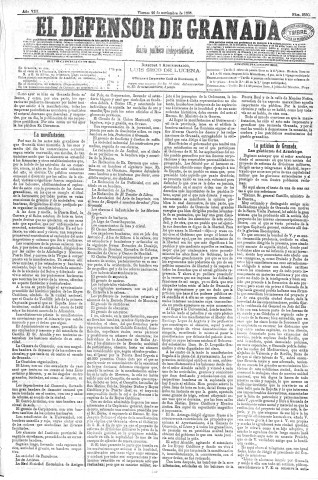 'El Defensor de Granada  : diario político independiente' - Año VIII Número 2330  - 1886 Noviembre 26