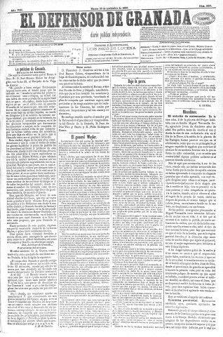 'El Defensor de Granada  : diario político independiente' - Año VIII Número 2334  - 1886 Noviembre 30