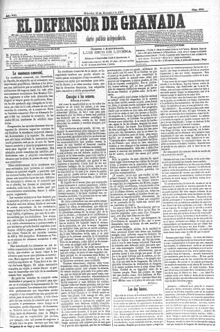 'El Defensor de Granada  : diario político independiente' - Año VIII Número 2356  - 1886 Diciembre 22