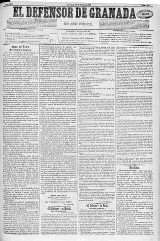 'El Defensor de Granada  : diario político independiente' - Año VIII Número 2476  - 1887 Abril 24
