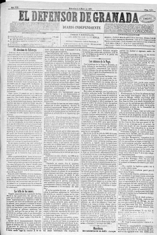 'El Defensor de Granada  : diario político independiente' - Año VIII Número 2486  - 1887 Mayo 04