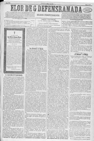 'El Defensor de Granada  : diario político independiente' - Año VIII Número 2487  - 1887 Mayo 05