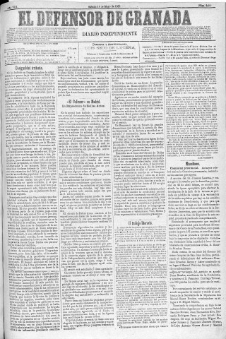 'El Defensor de Granada  : diario político independiente' - Año VIII Número 2496  - 1887 Mayo 14