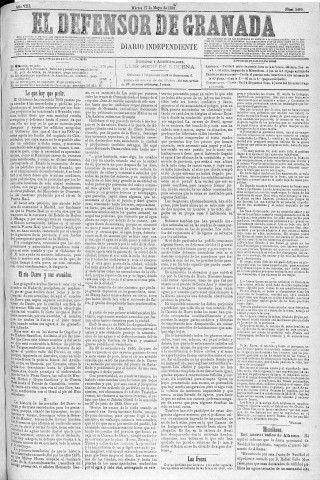 'El Defensor de Granada  : diario político independiente' - Año VIII Número 2499  - 1887 Mayo 17