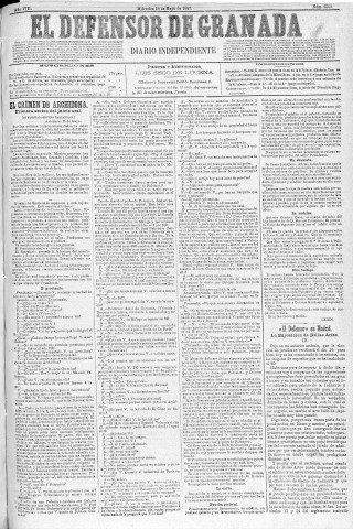 'El Defensor de Granada  : diario político independiente' - Año VIII Número 2500  - 1887 Mayo 18