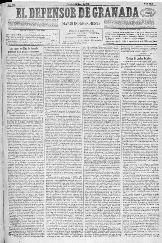 'El Defensor de Granada  : diario político independiente' - Año VIII Número 2504  - 1887 Mayo 22