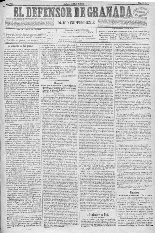 'El Defensor de Granada  : diario político independiente' - Año VIII Número 2510  - 1887 Mayo 28