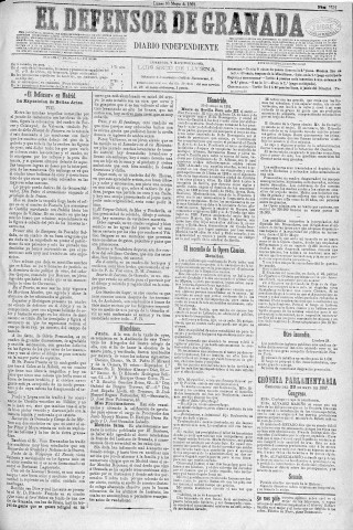 'El Defensor de Granada  : diario político independiente' - Año VIII Número 2512  - 1887 Mayo 30