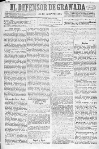 'El Defensor de Granada  : diario político independiente' - Año VIII Número 2515  - 1887 Junio 02