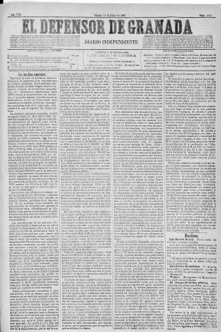 'El Defensor de Granada  : diario político independiente' - Año VIII Número 2523  - 1887 Junio 11
