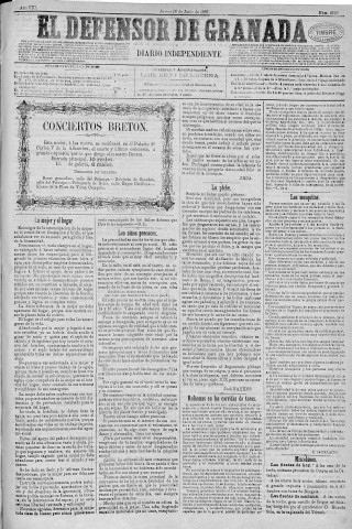'El Defensor de Granada  : diario político independiente' - Año VIII Número 2528  - 1887 Junio 16