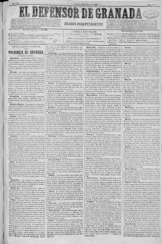 'El Defensor de Granada  : diario político independiente' - Año VIII Número 2529  - 1887 Junio 17