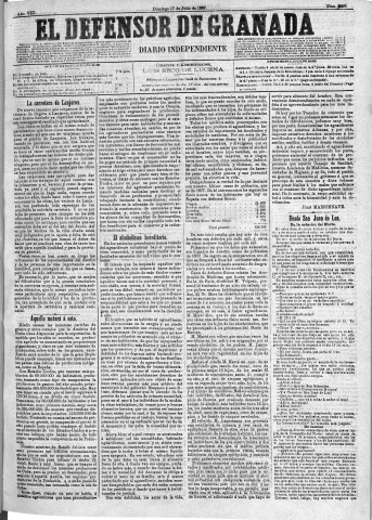'El Defensor de Granada  : diario político independiente' - Año VIII Número 2558  - 1887 Julio 17