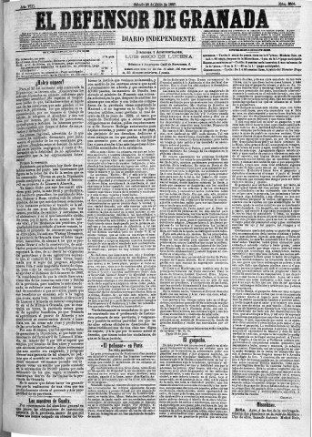 'El Defensor de Granada  : diario político independiente' - Año VIII Número 2564  - 1887 Julio 23