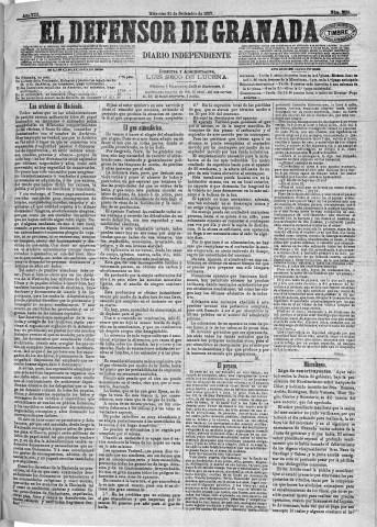 'El Defensor de Granada  : diario político independiente' - Año VIII Número 2624  - 1887 Septiembre 21
