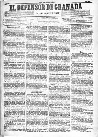 'El Defensor de Granada  : diario político independiente' - Año VIII Número 2627  - 1887 Septiembre 24