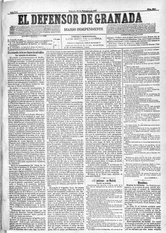 'El Defensor de Granada  : diario político independiente' - Año VIII Número 2631  - 1887 Septiembre 28