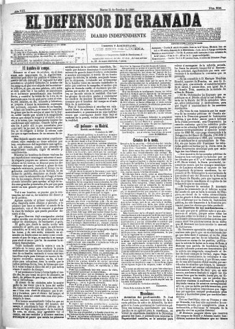 'El Defensor de Granada  : diario político independiente' - Año VIII Número 2644  - 1887 Octubre 11