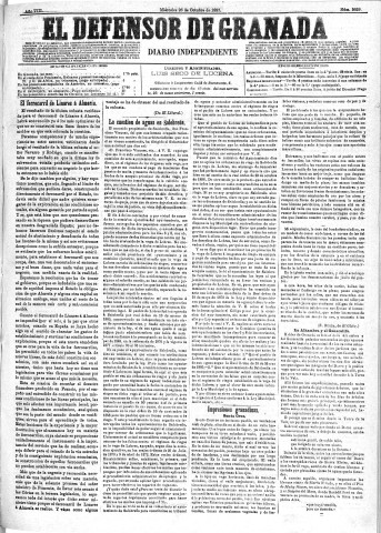 'El Defensor de Granada  : diario político independiente' - Año VIII Número 2659  - 1887 Octubre 26