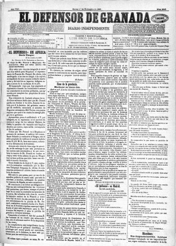 'El Defensor de Granada  : diario político independiente' - Año VIII Número 2665  - 1887 Noviembre 01