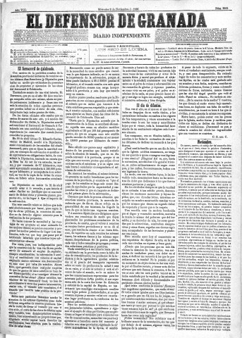 'El Defensor de Granada  : diario político independiente' - Año VIII Número 2665  - 1887 Noviembre 02