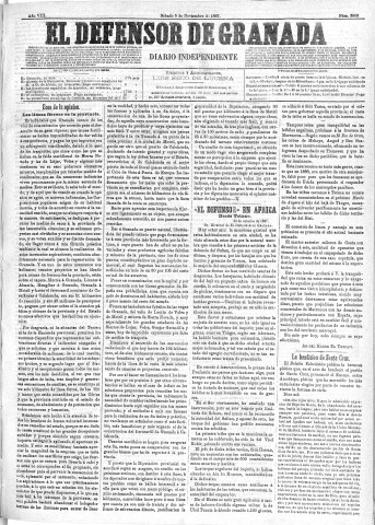 'El Defensor de Granada  : diario político independiente' - Año VIII Número 2668  - 1887 Noviembre 05