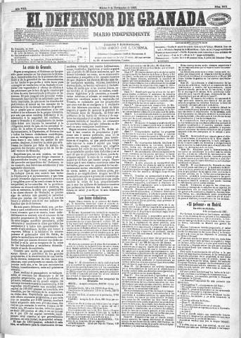 'El Defensor de Granada  : diario político independiente' - Año VIII Número 2671  - 1887 Noviembre 08