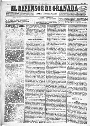 'El Defensor de Granada  : diario político independiente' - Año VIII Número 2675  - 1887 Noviembre 12