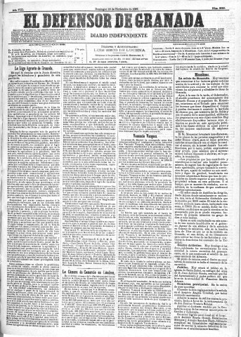 'El Defensor de Granada  : diario político independiente' - Año VIII Número 2688  - 1887 Noviembre 20