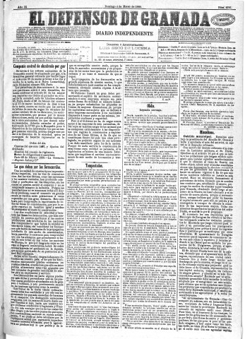 'El Defensor de Granada  : diario político independiente' - Año IX Número 2785  - 1888 Marzo 04