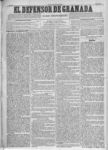 'El Defensor de Granada  : diario político independiente' - Año IX Número 2817  - 1888 Abril 06