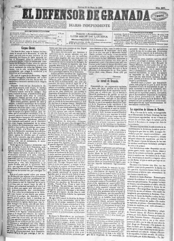 'El Defensor de Granada  : diario político independiente' - Año IX Número 2873  - 1888 Mayo 31