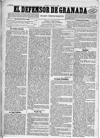'El Defensor de Granada  : diario político independiente' - Año IX Número 2882  - 1888 Junio 10