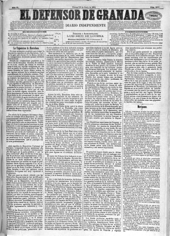 'El Defensor de Granada  : diario político independiente' - Año IX Número 2887  - 1888 Junio 15