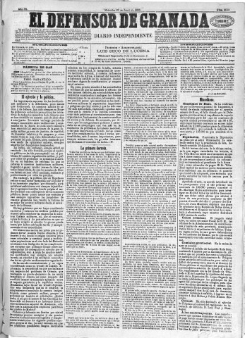 'El Defensor de Granada  : diario político independiente' - Año IX Número 2899  - 1888 Junio 27
