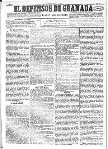 'El Defensor de Granada  : diario político independiente' - Año IX Número 2916  - 1888 Julio 14