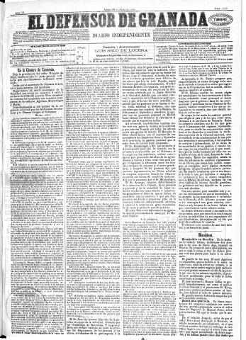 'El Defensor de Granada  : diario político independiente' - Año IX Número 2925  - 1888 Julio 23