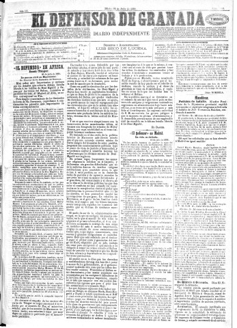 'El Defensor de Granada  : diario político independiente' - Año IX Número 2926  - 1888 Julio 24