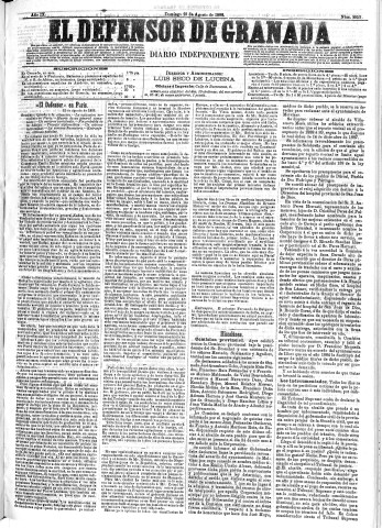 'El Defensor de Granada  : diario político independiente' - Año IX Número 2952  - 1888 Agosto 19