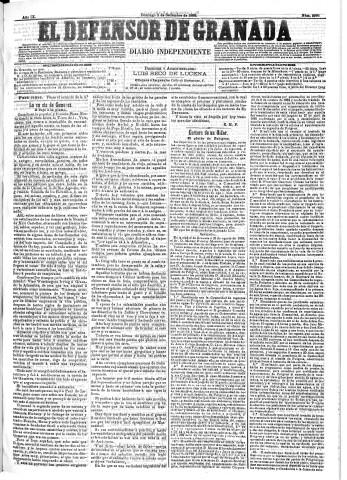 'El Defensor de Granada  : diario político independiente' - Año IX Número 2966  - 1888 Septiembre 02