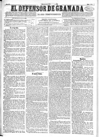 'El Defensor de Granada  : diario político independiente' - Año IX Número 3061  - 1888 Diciembre 05